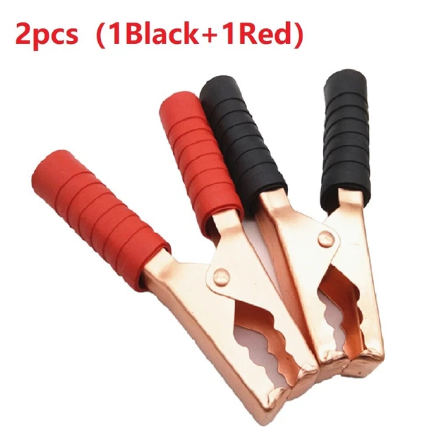 Pinces Crocodile Pour Batterie - Lot De 4 En Cuivre - Pour Charge, Test, Démarrage Voiture - Marque Vaguelly