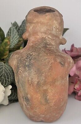 Rare Pre-Columbian Colima Terracotta Squatting Figure - 1St Ctry Bc- 2Nd Ctry Ad 3