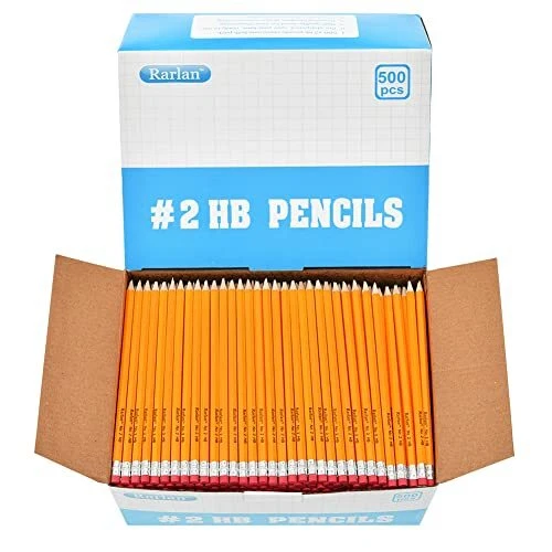 Wood-Cased #2 HB Pencils, Pre-sharpened, 500 Count Bulk Pack