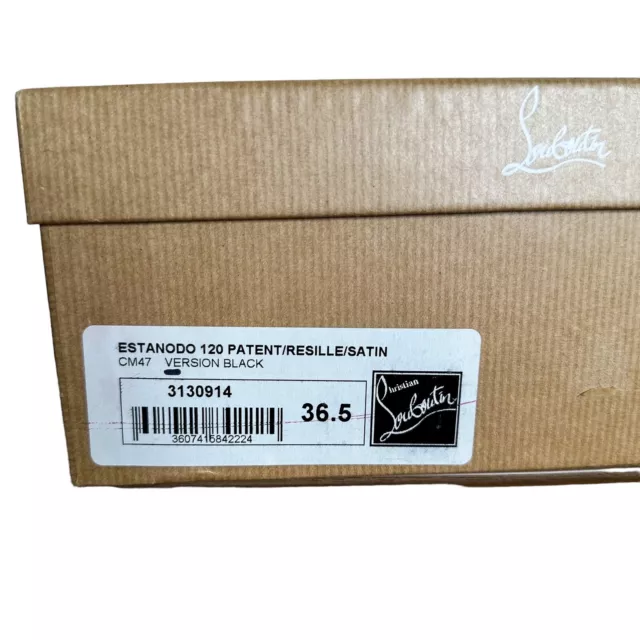 Christian Louboutin Women's Sz 36.5 US 6.5 Estanodo 120 Black Patent Ankle Boots 3