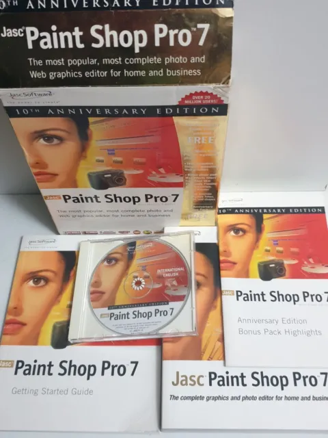 Paint Shop Pro 7 10th Anniversary Edition PC 2001 CD software Jasc