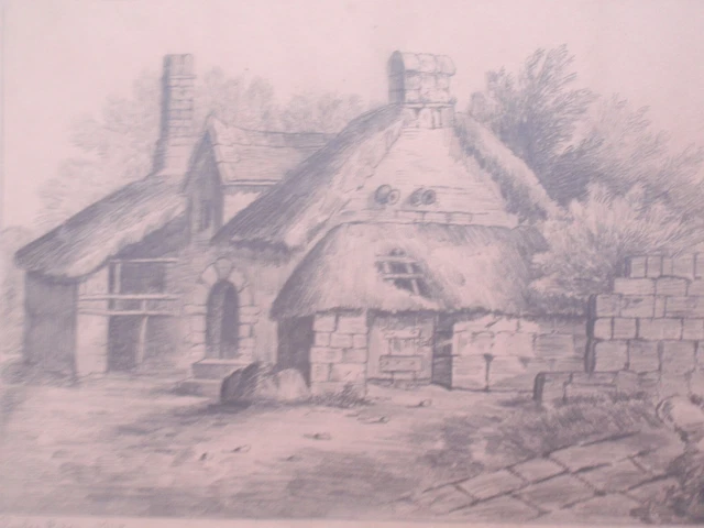Dessin Original Frank Lewis Emanuel - Thatched Cottage Hampstead 1910 - Paysage