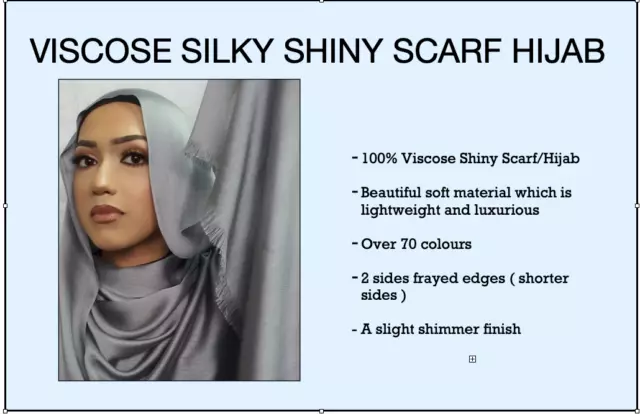 SILKY SHINY Hijab Scarf Maxi Wedding Plain Shimmer Shawl Wrap Sarong Elegant