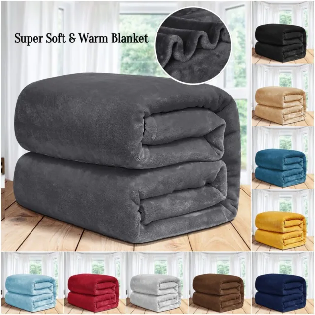 Luxury Large Blanket Fleece Throw Sofa Bed Soft Warm Faux Fur Mink Double King