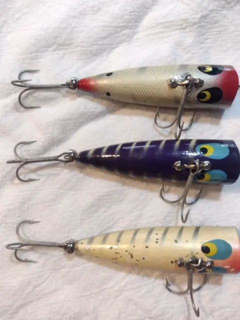 3--VINTAGE SMITHWICK DEVILS Horse Wood Chug Top Water Fishing Lures , Wood  $79.99 - PicClick