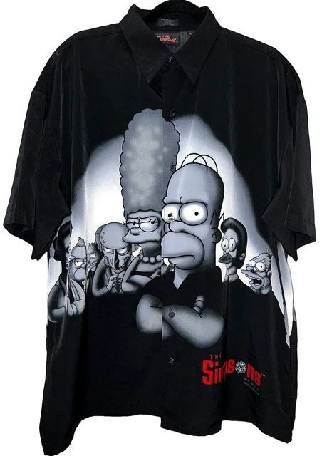 THE SIMPSONS X Sopranos Button Up Shirt Men XL HOMER 2001 Vintage 