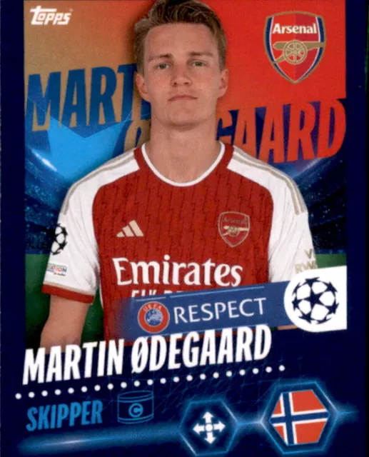 Topps Champions League 2023 2024 Sticker 57 Martin Odegaard - Arsenal FC