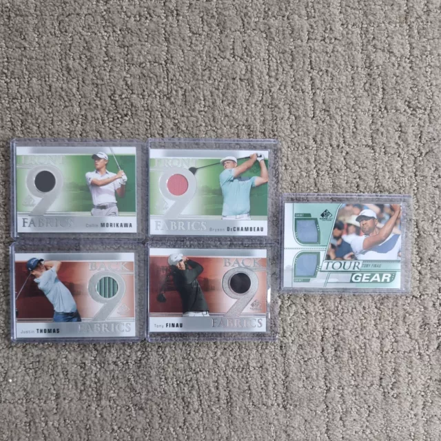 2021 SP Game Used Back 9 Fabrics (5) Relics Justin Thomas , Finau,  Morikawa