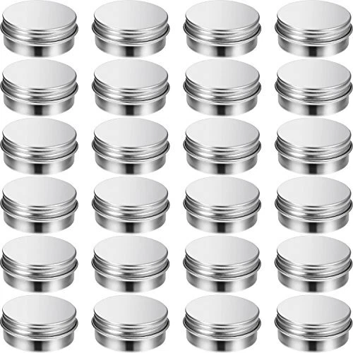 1/2 oz Metal Tins with Lids Mini Tin Containers Aluminum Small Round Tin Cans...