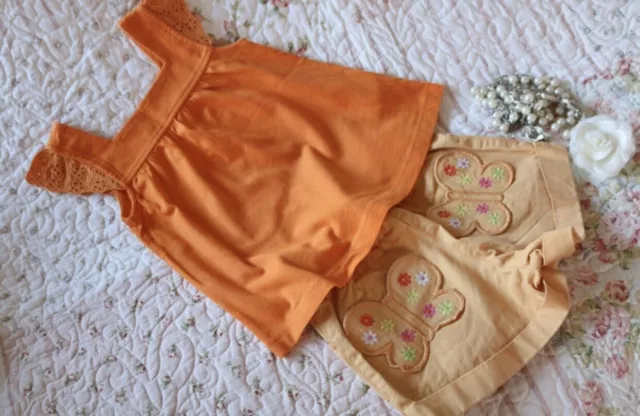 vk Kombi / Set aus USA, Gymboree und Carters, Shorts + Top, Gr. 92-98, orange