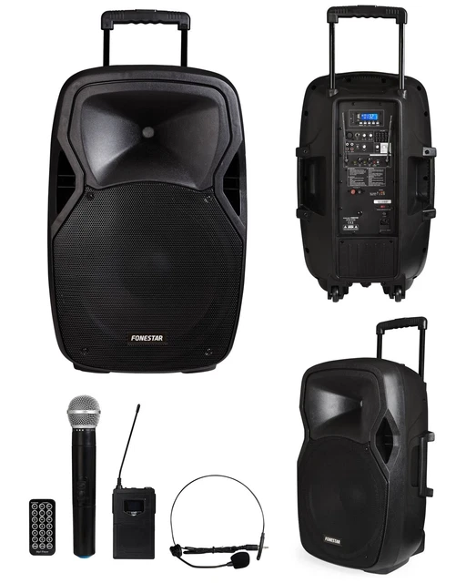 Pack Enceinte USB Bluetooth sur batterie Karaoke MS-MAGIC-SOUND1000 TWS 1000W 2 Micros - Effet