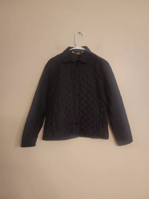 Ralph Lauren Diamond Quilted Womens Black Jacket Size S SMALL no tag see measur