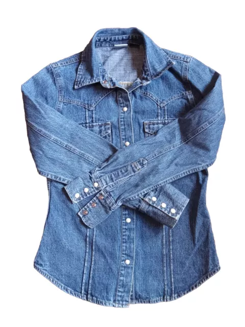 Arizona Jean Co Vintage 1990's Women's Demin Jacket Pearl Snaps Pockets Size M