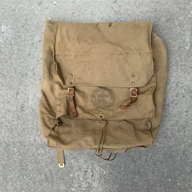 Vintage Boy Scouts Of America No 574 Yucca Pack Backpack Canvas Bag BSA Ruck