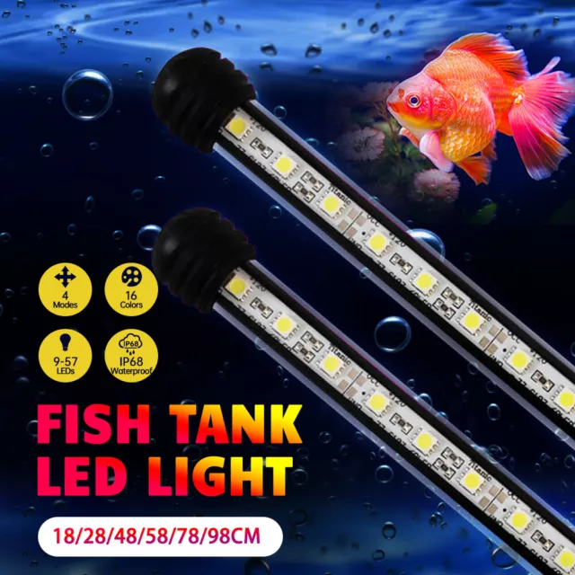 LED Aquarium Lights Air Bubble Submersible RGB Light Full Spectrum For FIsh Tank