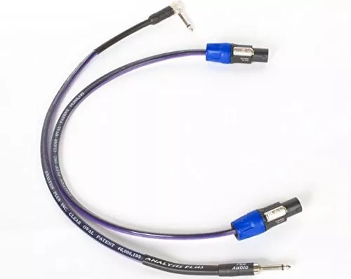 Clear Oval Speaker Cable With Speakon Connectors 4ft