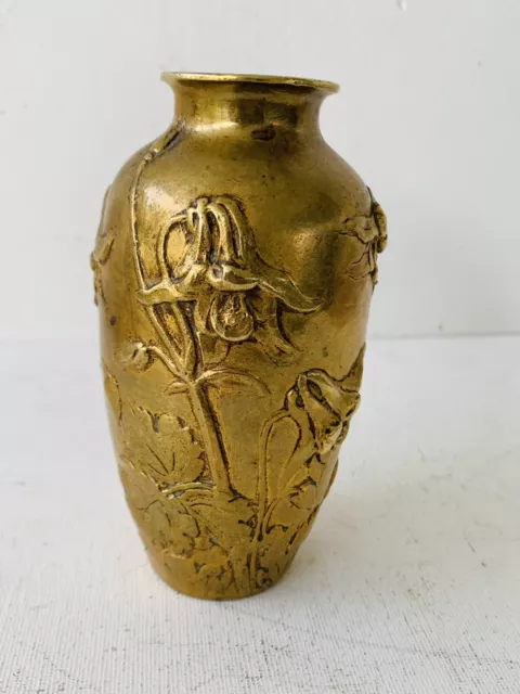 vase art nouveau en bronze doré Signé Alexandre VIBERT vers 1847-1909