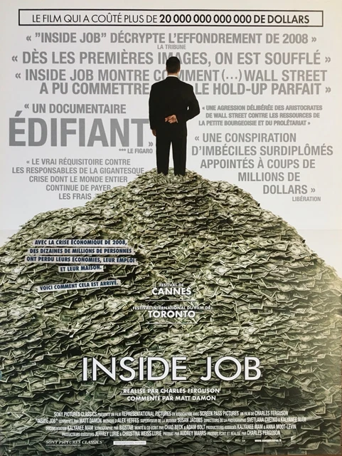 Affiche Cinéma INSIDE JOB 40x60cm Poster / Charles H. Ferguson / Matt Damon