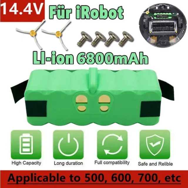 Original 6800mAh Akku Für iRobot Roomba 14.4V Li-ion 500 600 700 800 900 Bürste