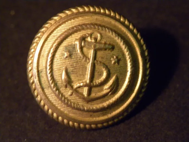 77021. 1880s US Navy  gilt brass uniform coat button 7/8" fouled anchor Appel NY