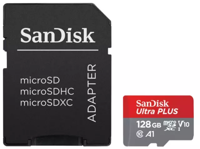 SanDisk 128GB Micro SD Ultra Class 10 SDXC SDHC Phone Memory Card and Adapter