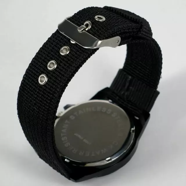 Montre Militaire Armée Suisse SWISS ARMY Sport Homme Bracelet Tissus Noir Blanc 2