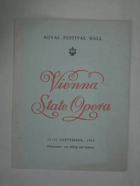 Vienna State Opera Bohm Programme 1954 Mozart Don Giovanni Figaro Cosi Fan Tutte