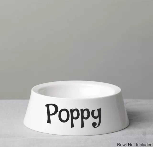 Personalised Sticker For Pet Bowl | Decal Vinyl Any Name Custom Cat Dog