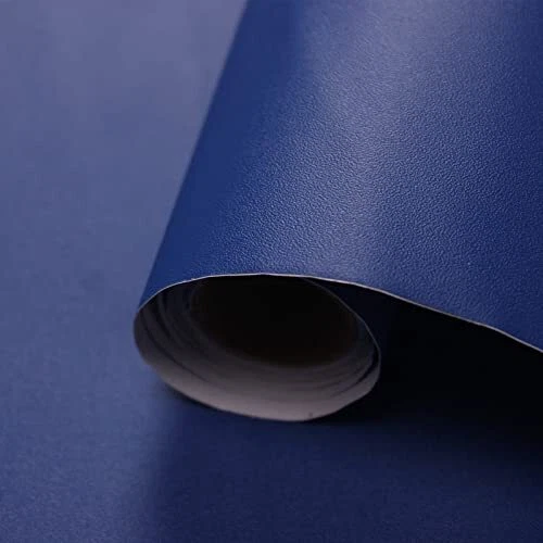Papel pintado peeling and stick azul oscuro autoadhesivo