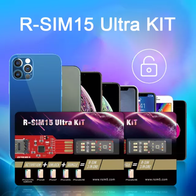 Nano Unlock SIM Card R-SIM15 ULTRA KIT For iPhone 12 Pro XS MAX XR X 8 7 iOS14