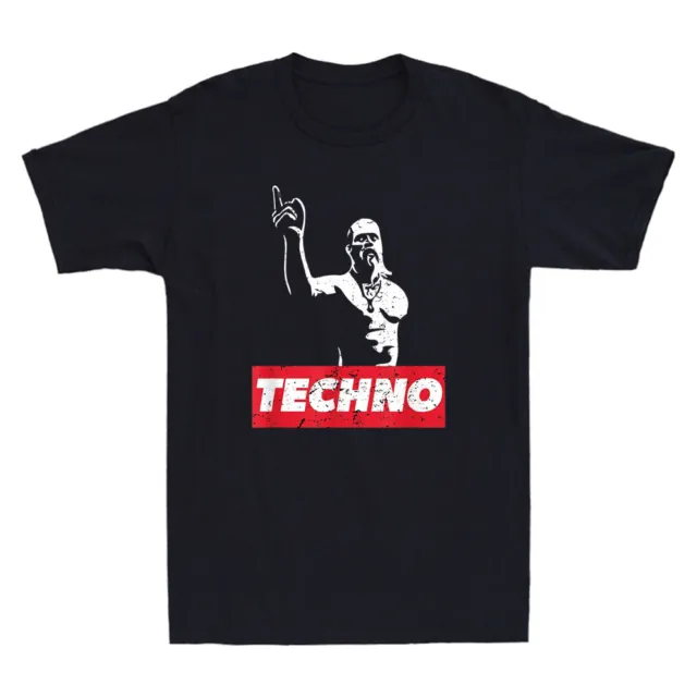 Techno Viking For Raver DJ Techno Party Festival Vintage Men's T-Shirt Black Tee