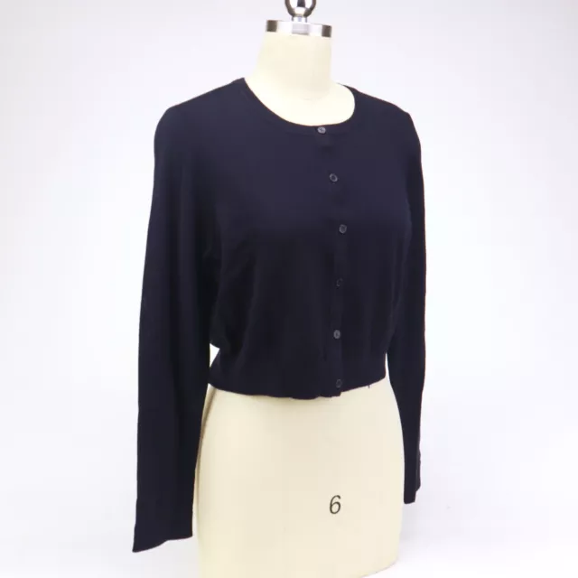 New Tory Burch Petite SIMONE Cardigan Sweater Navy L 3