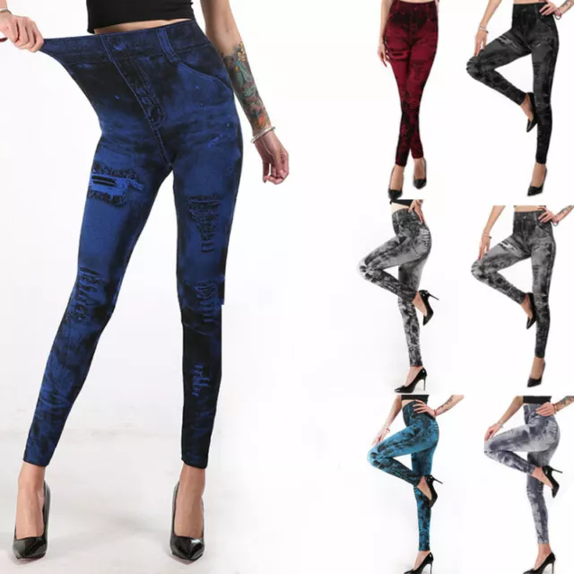 Women's High Waist Sexy Skinny Jeans Leggings Slim Stretchy Slim Jegging Pants