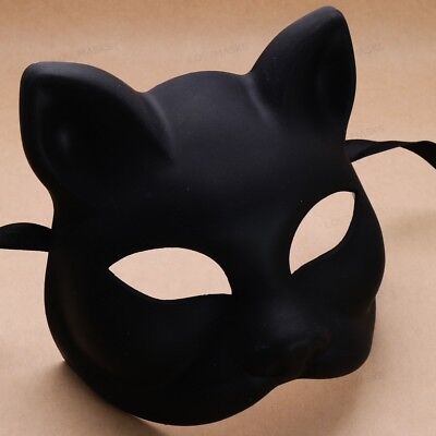 Black Simple Cat Woman Masquerade Mask Mardi Gras Halloween Ball Party Prom Mask