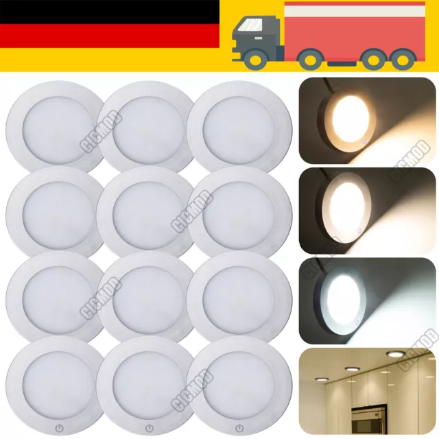 12pack Silber LED Touch Schalter Dimmbar Deckenlamp Für Van Wohnmobil Boot 12V