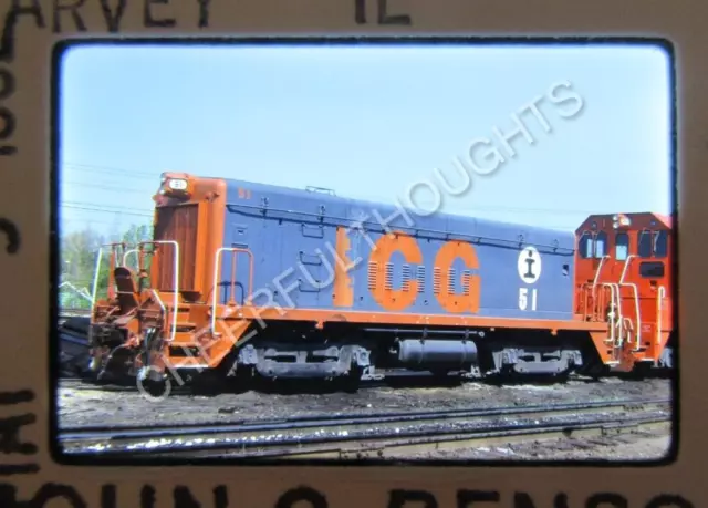 Original '82 Kodachrome Slide ICG Illinois Central Gulf 51 Yard Slug      36X33