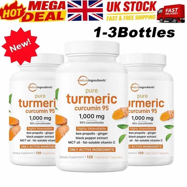 1-3X 1000MG | 95% Pure Turmeric Curcuminoids Curcumin Supplement 120 ...