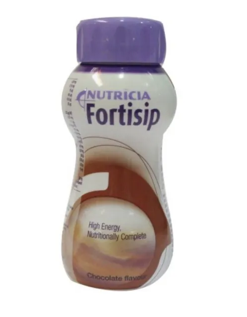 4x CHOCOLATE Fortisip Nutritionally Complete Drink - 200ml Bottles Nutritional