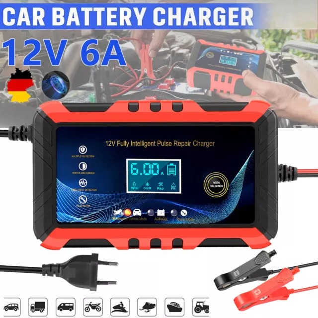 12V Intelligente KFZ Auto Batterie Ladegerät Impuls Reparatur Akku PKW AGM GEL