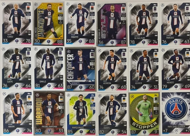 MATCH ATTAX CHAMPIONS League 2022 2023 all cards 18x Karten Paris Saint-Germain $5.40 - PicClick