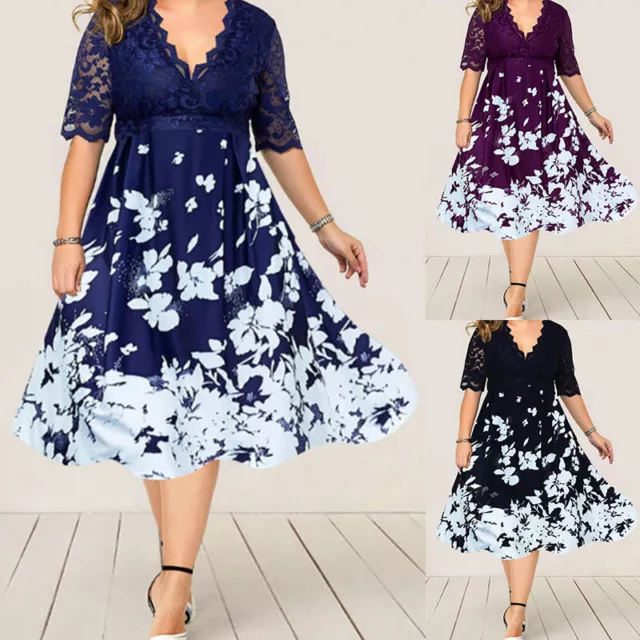 Robe De Soirée En Dentelle Florale Pour Femmes Grande Taille Robe De Soirée F