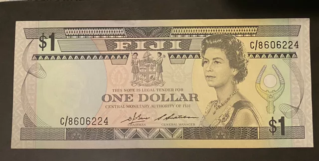 Fiji $1 One Dollar 1987 Queen Elizabeth Uncirculated Note