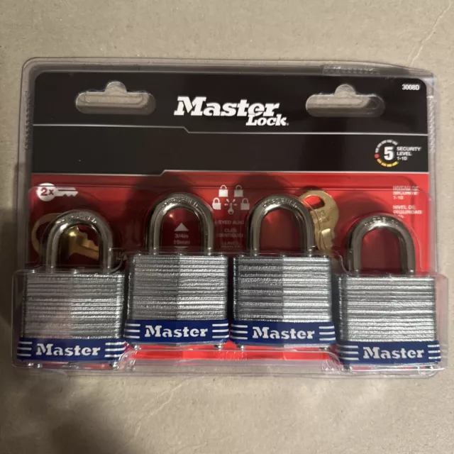 Master Lock ‎3008D Keyed Padlock - Silver