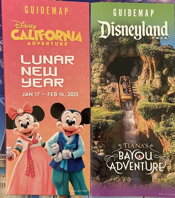 DISNEYLAND DCA PARK Guide Maps January 2025 Tiana Bayou Adventure Lunar ...