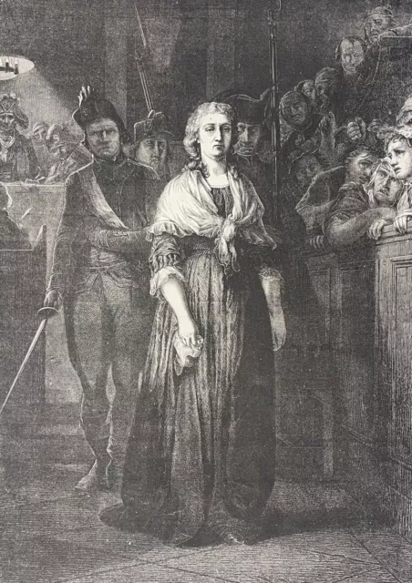María Antonieta Austria Reina de Francia Saliendo Del Court Revolución 1873