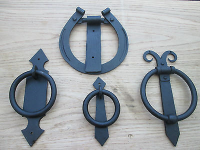Heavy Hand Forged Blacksmith Black Gothic Vintage Style Iron Anneau Door Knocker