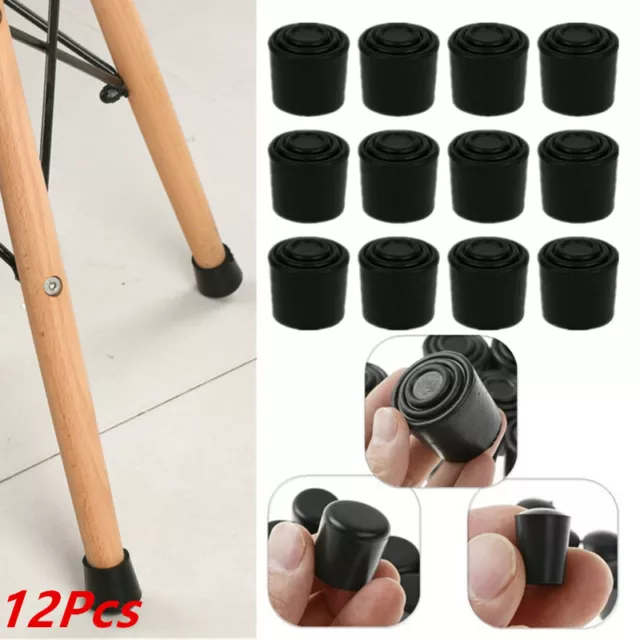 12x _Rubber Furniture Foot Table Chair Leg End Caps Covers Tips Home Protectors