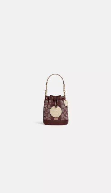 COACH MINI DEMPSEY Bucket Bag In Signature Jacquard With Stripe And ...