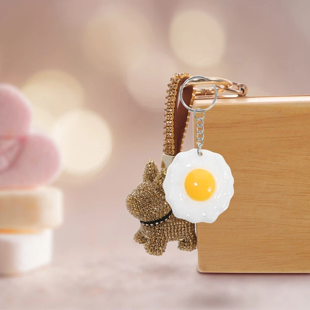 5pcs Bouled Egg Key Chain Pendants Food Charms Sac Sac à Ornements suspendus 8