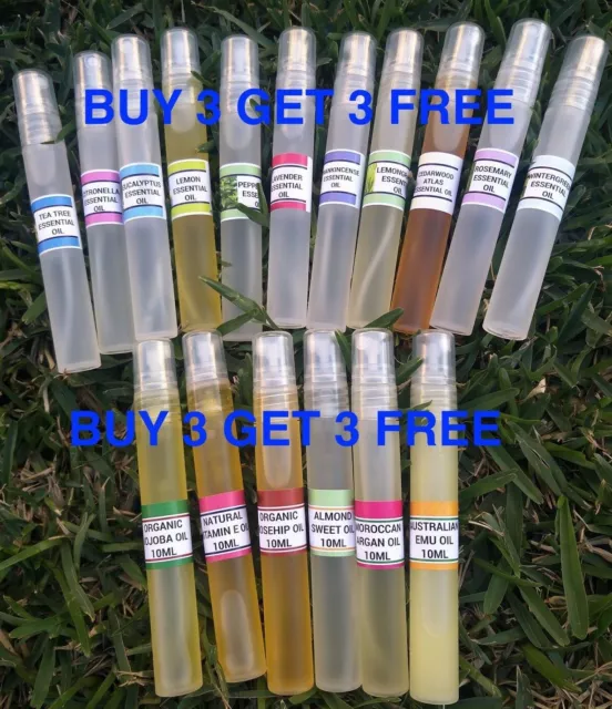 Jojoba oil, Argan, Rosehip, Lavender, Tea tree oil, others,10ml BUY 3 GET 3 FREE